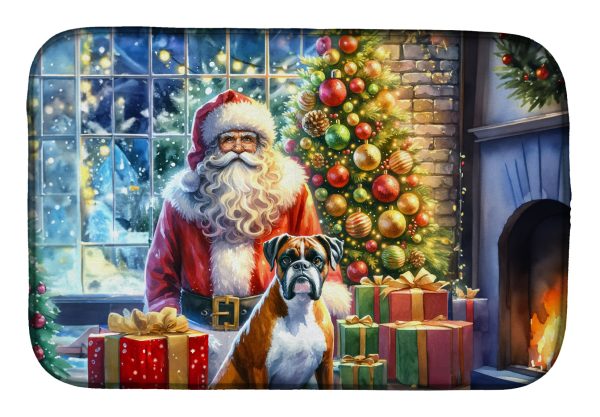 Boxer and Santa Claus Dish Drying Mat For Cheap