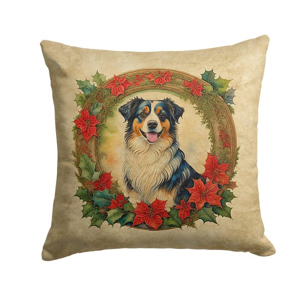 Australian Shepherd Christmas Flowers Throw Pillow Supply