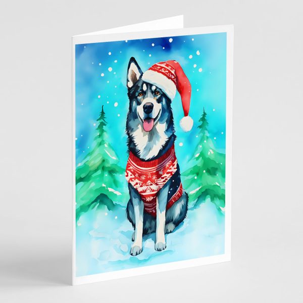Siberian Husky Christmas Greeting Cards Pack of 8 For Sale