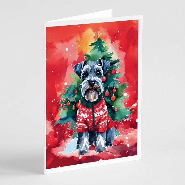 Schnauzer Christmas Greeting Cards Pack of 8 For Discount
