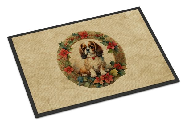 English Toy Spaniel Christmas Flowers Doormat For Discount