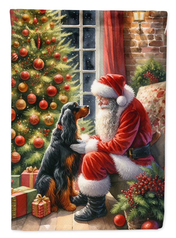 Gordon Setter and Santa Claus House Flag Hot on Sale