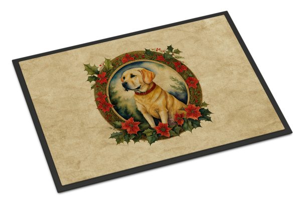 Labrador Retriever Christmas Flowers Doormat Online Hot Sale