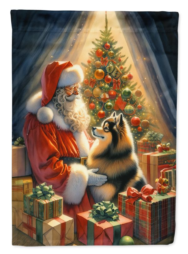 Finnish Spitz and Santa Claus House Flag Fashion