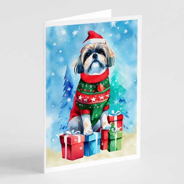 Shih Tzu Christmas Greeting Cards Pack of 8 Sale