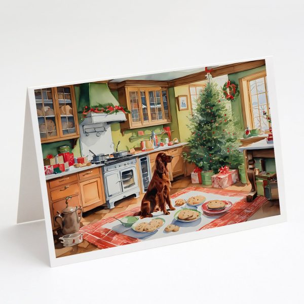 Irish Setter Christmas Cookies Greeting Cards Pack of 8 Cheap