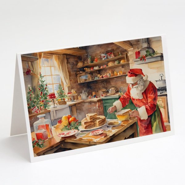 Cookies with Santa Claus Papa Noel Greeting Cards Pack of 8 Hot on Sale