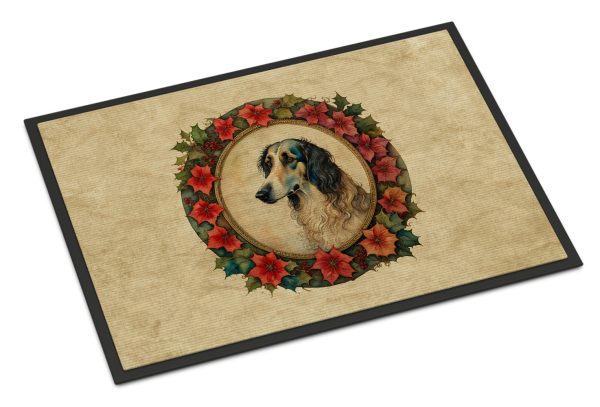 Borzoi Christmas Flowers Doormat Online Hot Sale