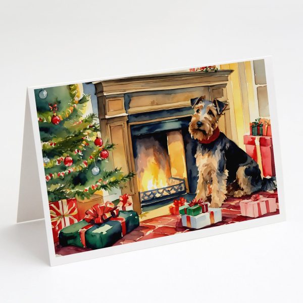 Welsh Terrier Cozy Christmas Greeting Cards Pack of 8 Online now