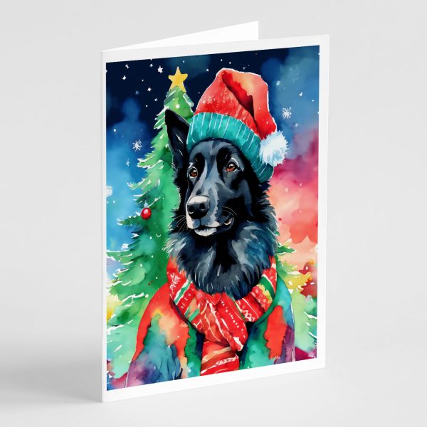 Belgian Sheepdog Christmas Greeting Cards Pack of 8 For Sale