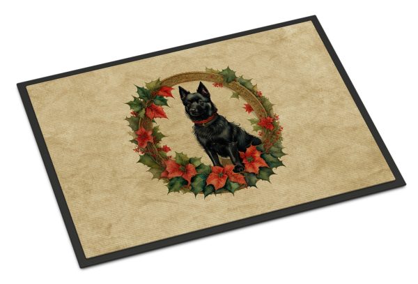 Schipperke Christmas Flowers Doormat Fashion