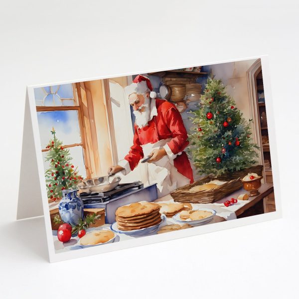 Cookies with Santa Claus Babbo Natale Greeting Cards Pack of 8 Discount