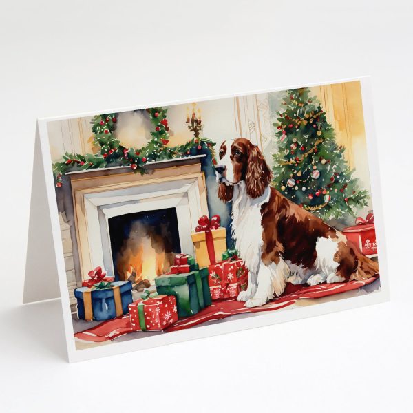 Welsh Springer Spaniel Cozy Christmas Greeting Cards Pack of 8 Online Hot Sale