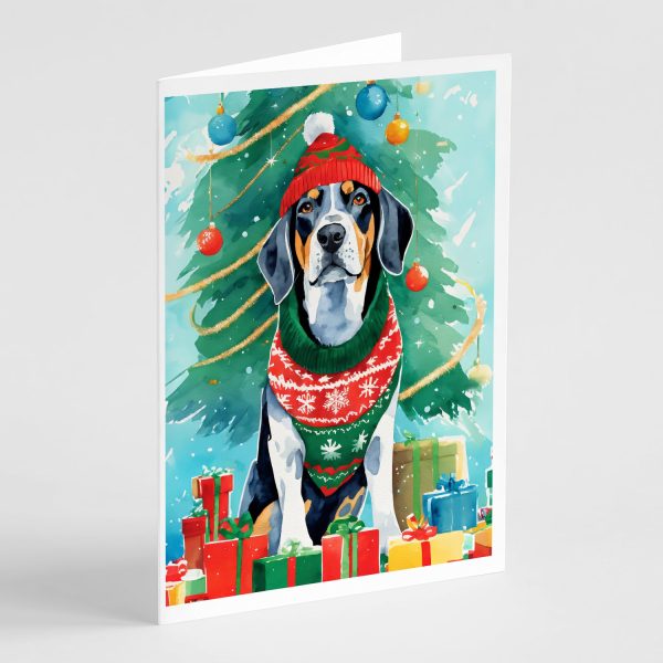 Bluetick Coonhound Christmas Greeting Cards Pack of 8 Supply