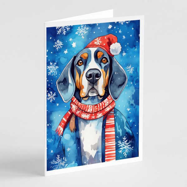 Black and Tan Coonhound Christmas Greeting Cards Pack of 8 on Sale