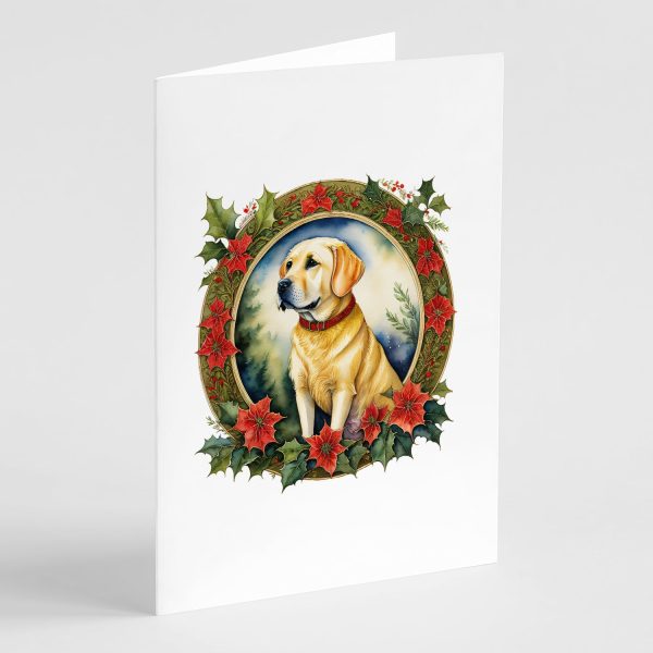 Labrador Retriever Christmas Flowers Greeting Cards Pack of 8 Online Hot Sale