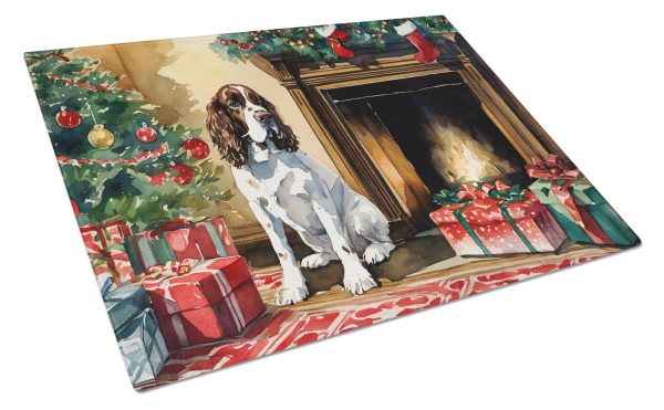 English Springer Spaniel Cozy Christmas Glass Cutting Board Large For Discount