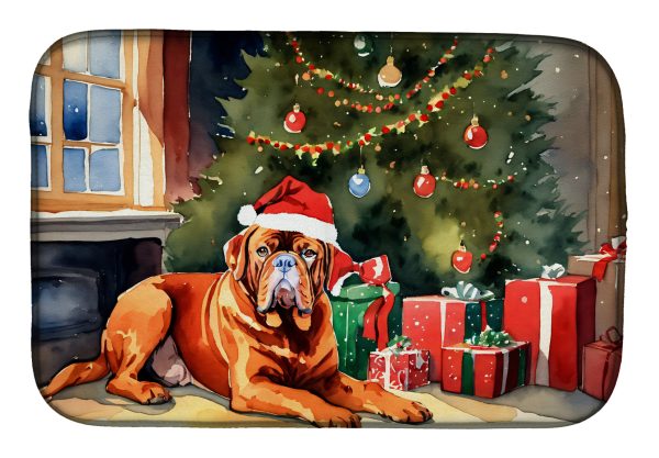 Dogue de Bordeaux Cozy Christmas Dish Drying Mat Discount