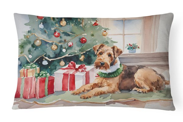 Airedale Terrier Cozy Christmas Throw Pillow For Discount