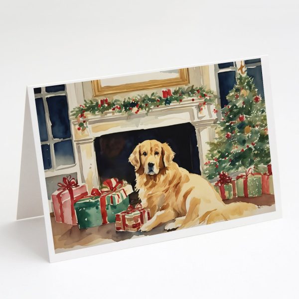 Golden Retriever Cozy Christmas Greeting Cards Pack of 8 For Sale