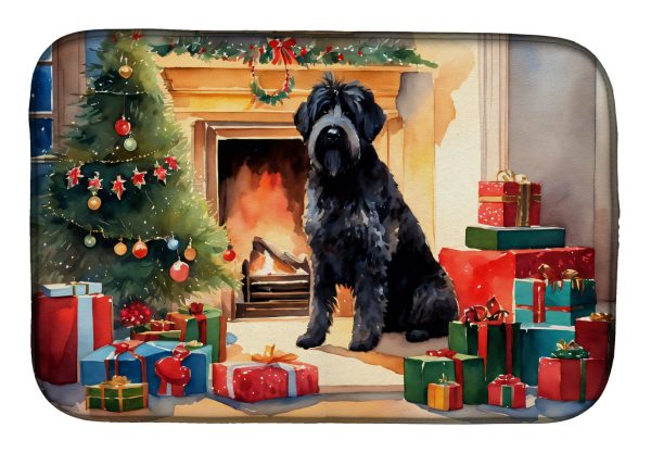 Bouvier des Flandres Cozy Christmas Dish Drying Mat Sale
