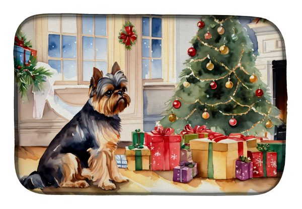Brussels Griffon Cozy Christmas Dish Drying Mat For Cheap