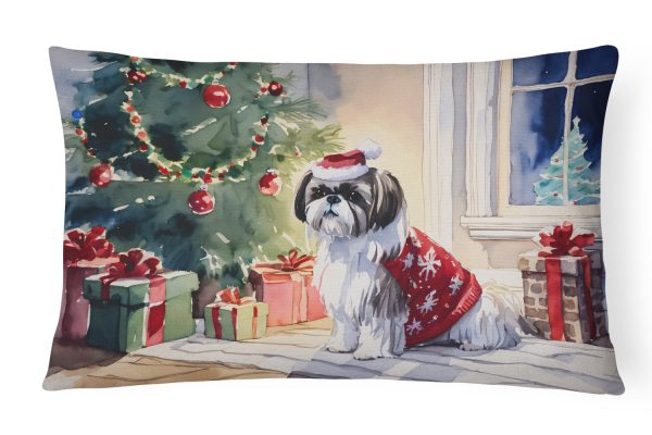 Shih Tzu Cozy Christmas Throw Pillow For Sale
