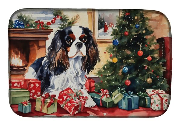 Cavalier Spaniel Cozy Christmas Dish Drying Mat Hot on Sale