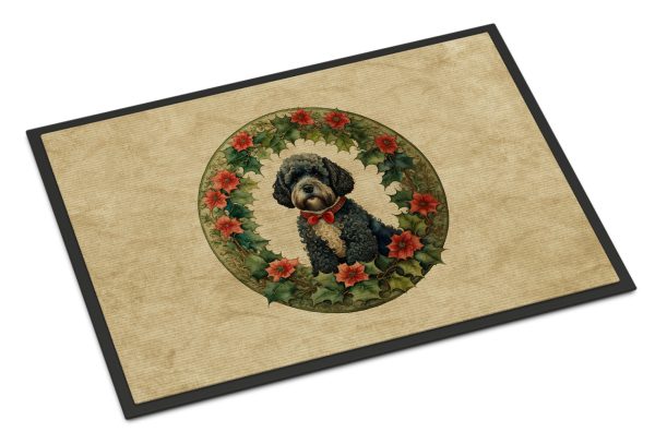Portuguese Water Dog Christmas Flowers Doormat For Discount