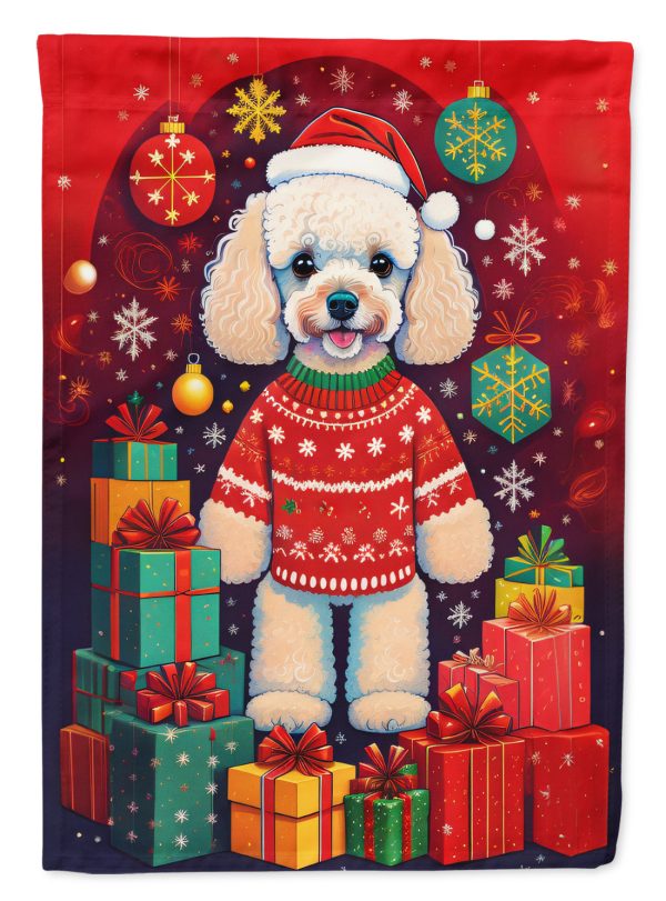 Poodle Holiday Christmas House Flag Cheap
