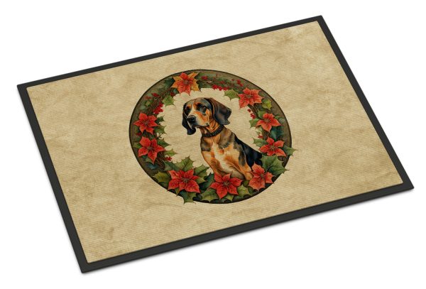 American English Coonhound Christmas Flowers Doormat Online