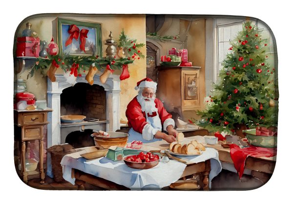 Cookies with Santa Claus Dish Drying Mat Online Hot Sale