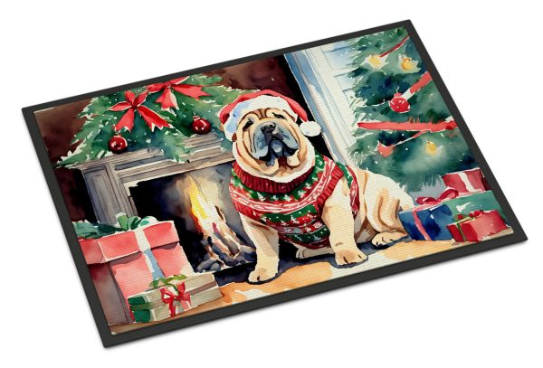 Shar Pei Cozy Christmas Doormat For Sale