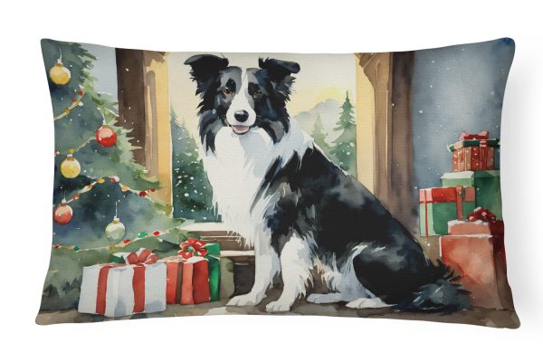 Border Collie Cozy Christmas Throw Pillow Supply