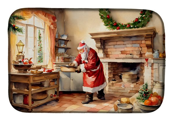 Cookies with Santa Claus Dish Drying Mat For Cheap