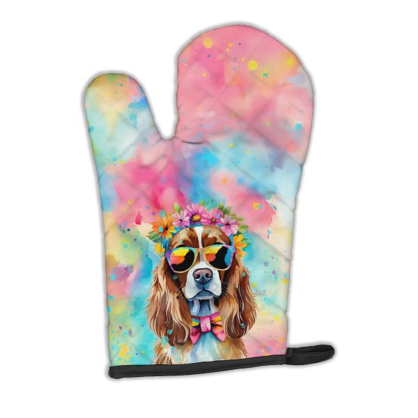 Cavalier Spaniel Hippie Dawg Oven Mitt For Sale