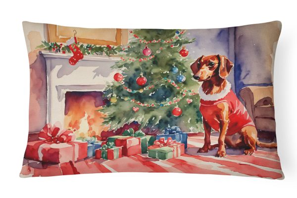 Dachshund Cozy Christmas Throw Pillow For Discount