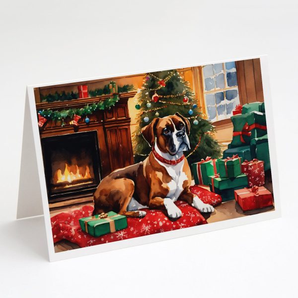 Boxer Cozy Christmas Greeting Cards Pack of 8 Online