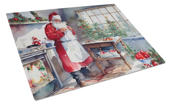 Cookies with Santa Claus Glass Cutting Board Large Online now