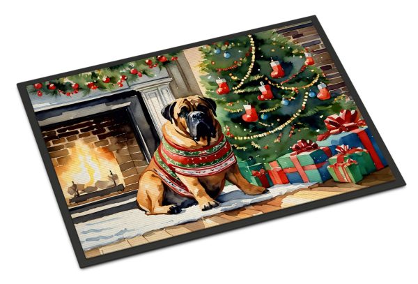 Bullmastiff Cozy Christmas Doormat For Cheap