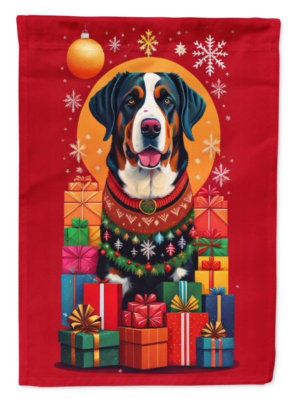 Greater Swiss Mountain Dog Holiday Christmas House Flag Online now