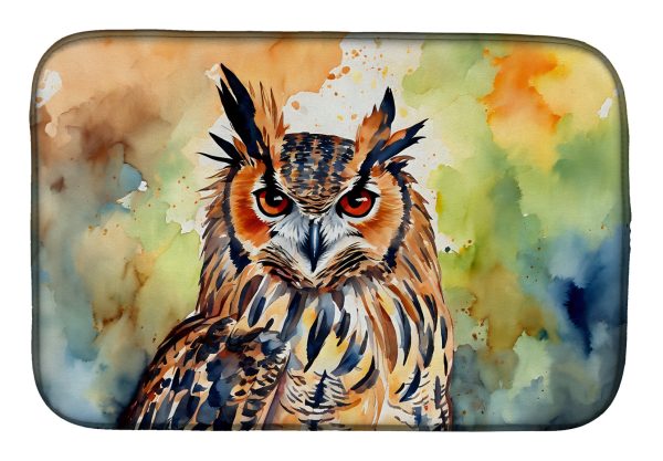 Eurasian Eagle Owl Dish Drying Mat For Cheap