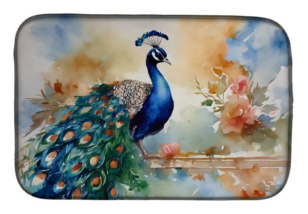 Peacock Dish Drying Mat Fashion