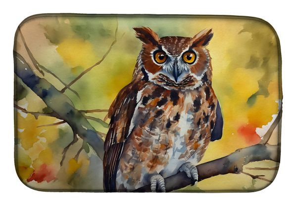Eastern Screech Owl Dish Drying Mat Online Hot Sale