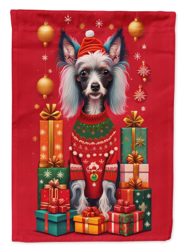Chinese Crested Holiday Christmas House Flag Online