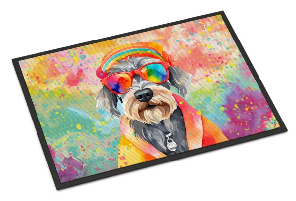 Schnauzer Hippie Dawg Indoor or Outdoor Mat 24x36 Online now