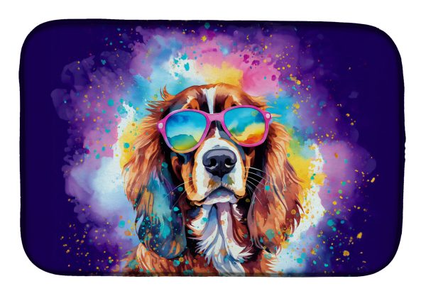 Cavalier Spaniel Hippie Dawg Dish Drying Mat Cheap