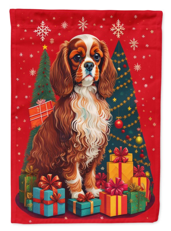 Cavalier Spaniel Holiday Christmas Garden Flag – Outdoor Decorative Garden Flag on Sale