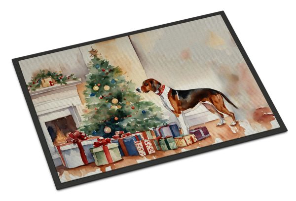 American English Coonhound Cozy Christmas Doormat For Discount