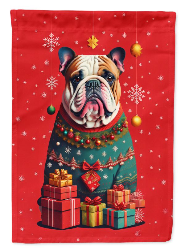 English Bulldog Holiday Christmas House Flag Cheap